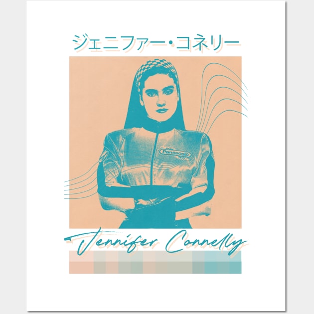 Jennifer Connelly • Retro Aesthetic Design Wall Art by unknown_pleasures